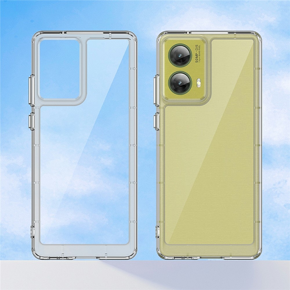 Gél tok kemény hátlappal a Motorola Moto G85 5G készülékhez - átlátszó