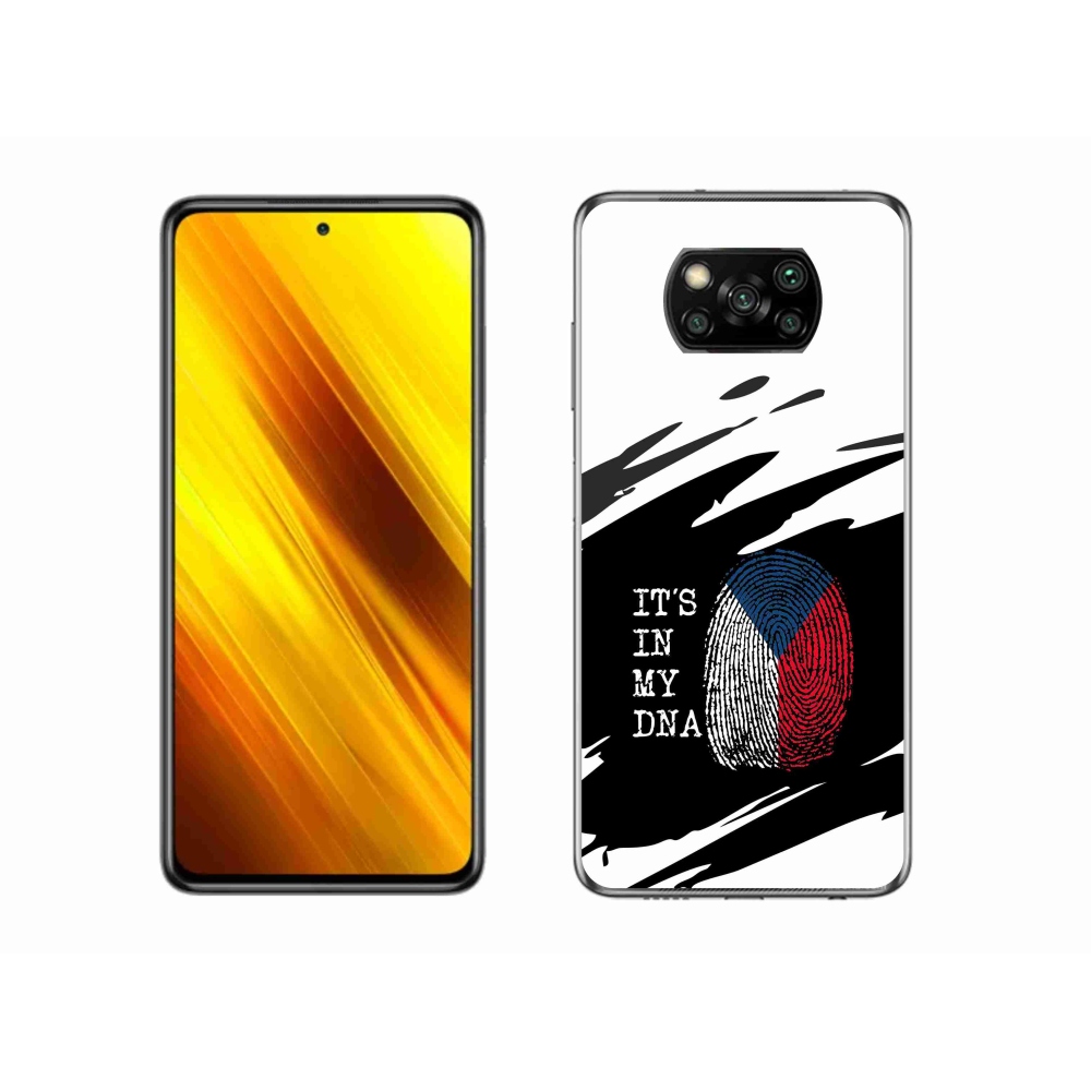 Gél borító mmCase a Xiaomi Poco X3 - zászló ujjlenyomat fekete és fehér háttérrel