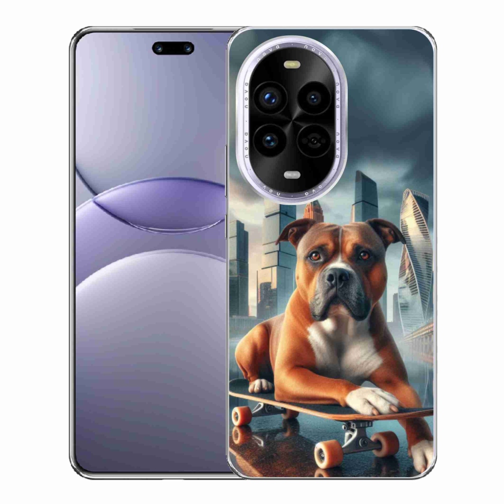 Gél borítás mmCase a Huawei Nova 13 Pro 5G számára - kutya gördeszkán