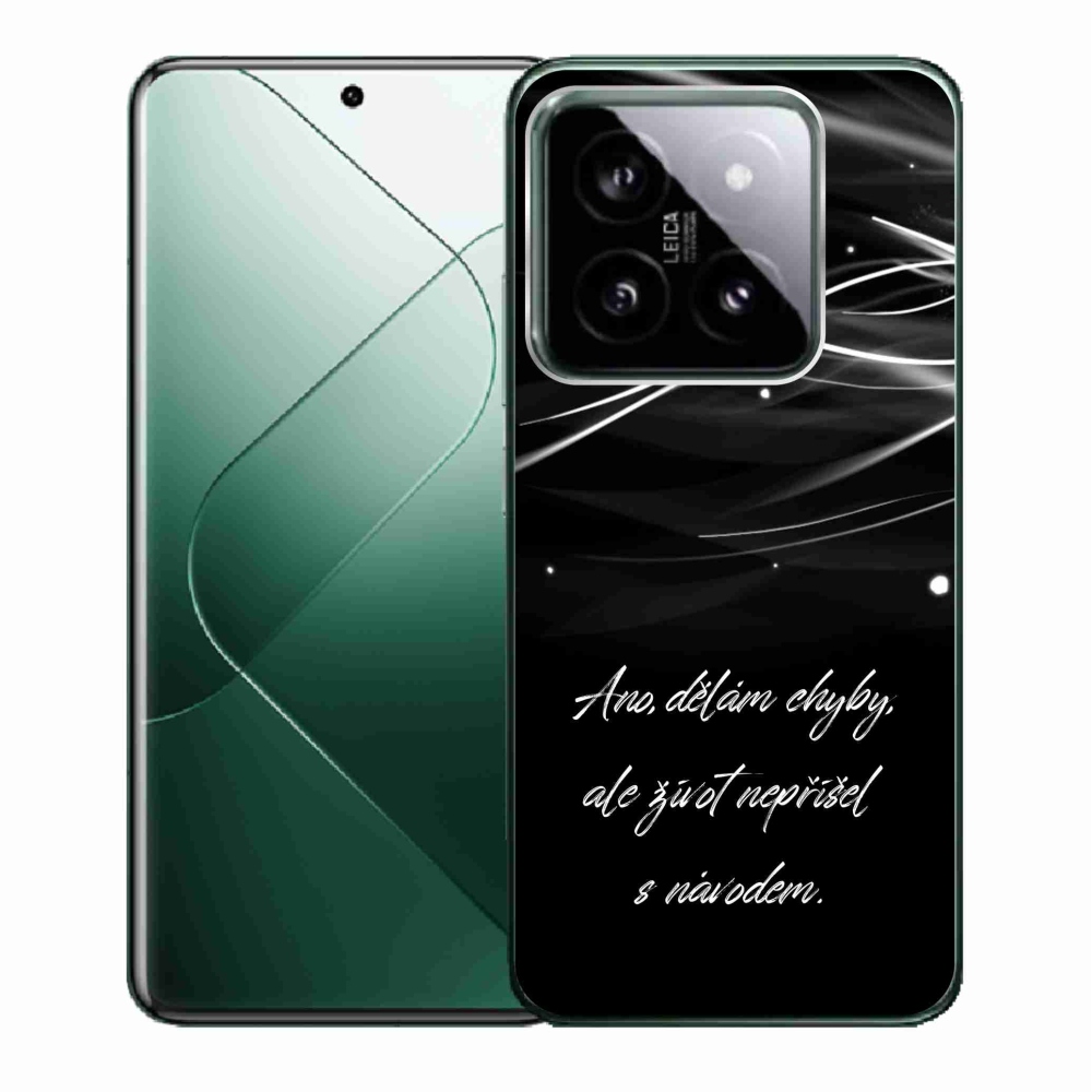 Gél borító mmCase a Xiaomi 14-hez - idézem fekete háttérrel