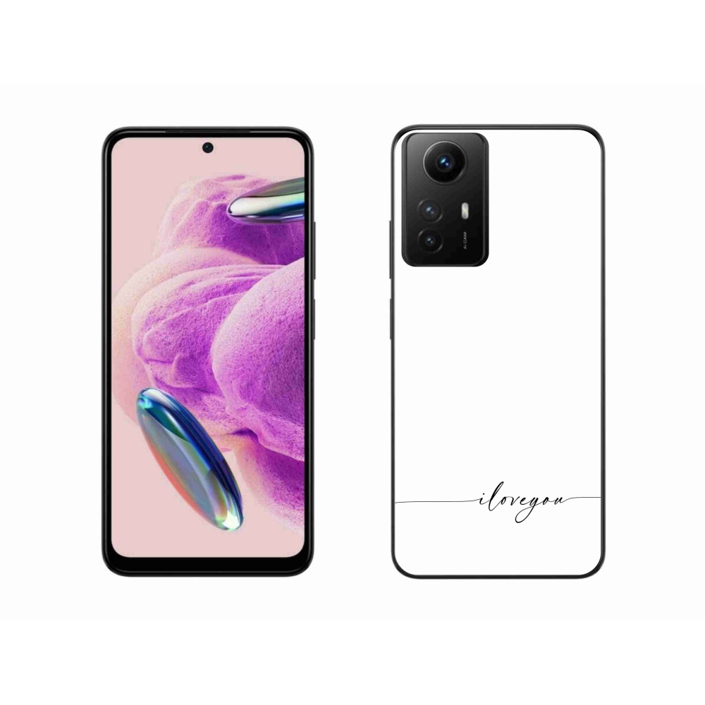 Gél borító mmCase a Xiaomi Redmi Note 12S-hez - I love you fehér háttérrel