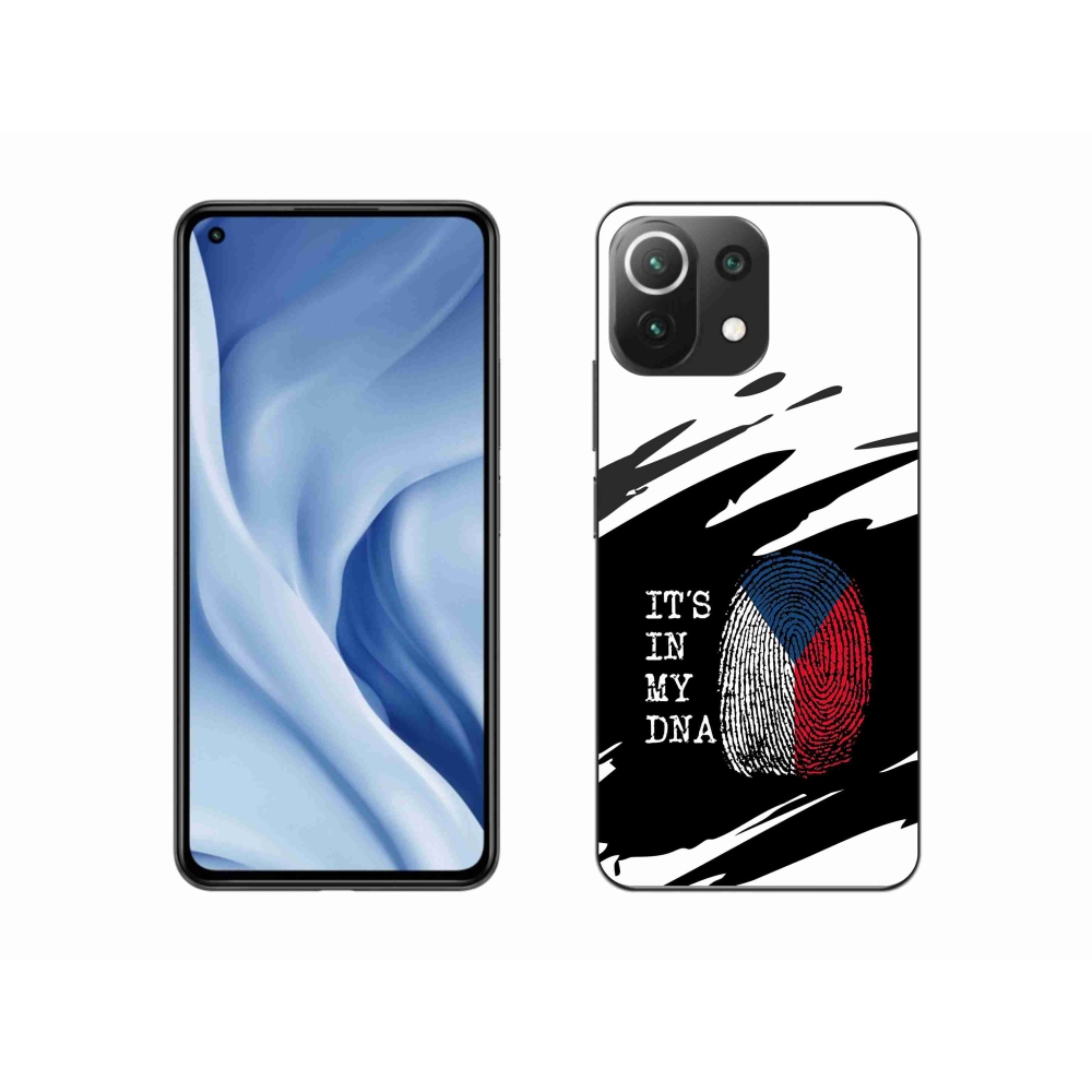 Gél borító mmCase a Xiaomi 11 Lite 5G NE - zászló ujjlenyomat fekete és fehér háttérrel