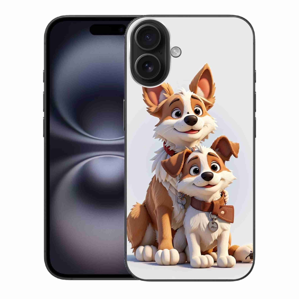 Zselés borítás mmCase iPhone 16 Plus készülékhez - kutyák rajzolása