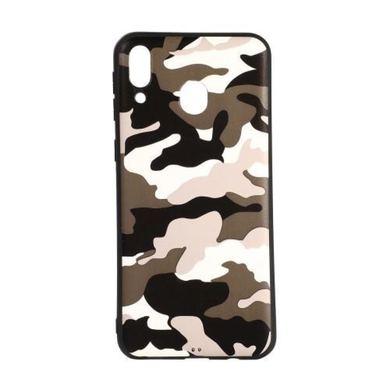 Camouflage zselés tok Samsung Galaxy M20 készülékhez - fehér