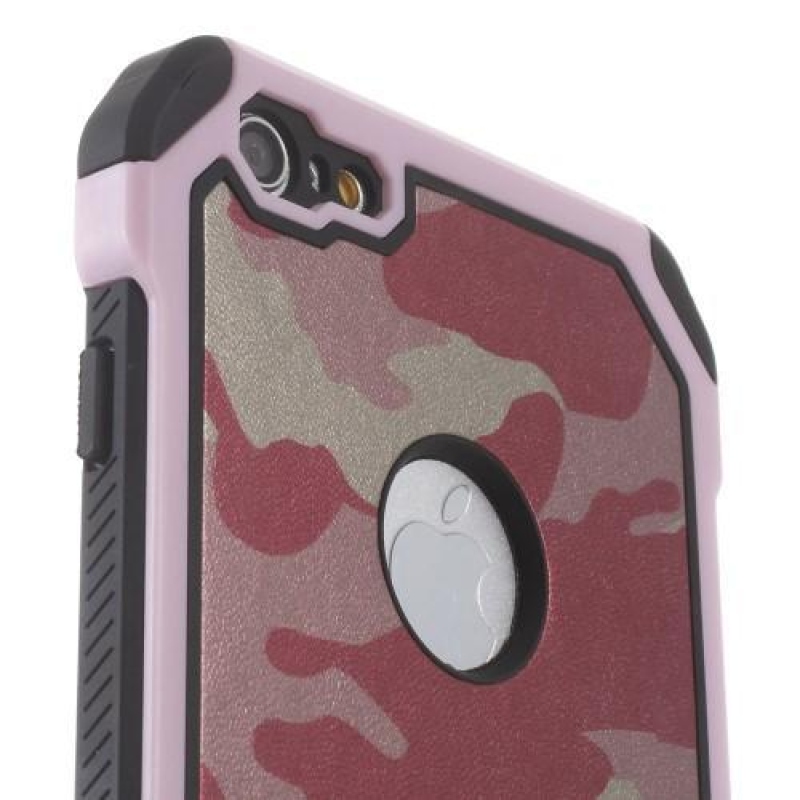 Camouflage hibrid tartós tok iPhone 6 és iPhone 6s készülékhez - Rózsaszín