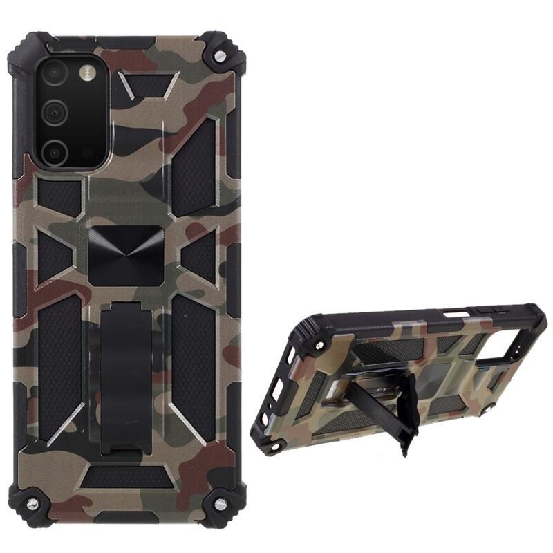 Camouflage tartós hibrid borító Samsung Galaxy A03s (166.6 x 75.9 x 9.1mm) - hadsereg zöld