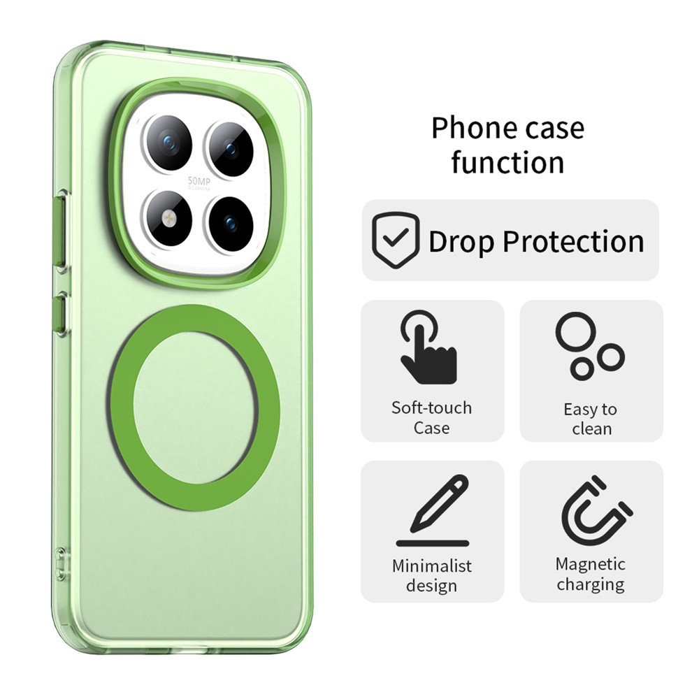 Candy zselés tok MagSafe-val a Xiaomi Redmi Note 15 Pro+ 5G számára - zöld