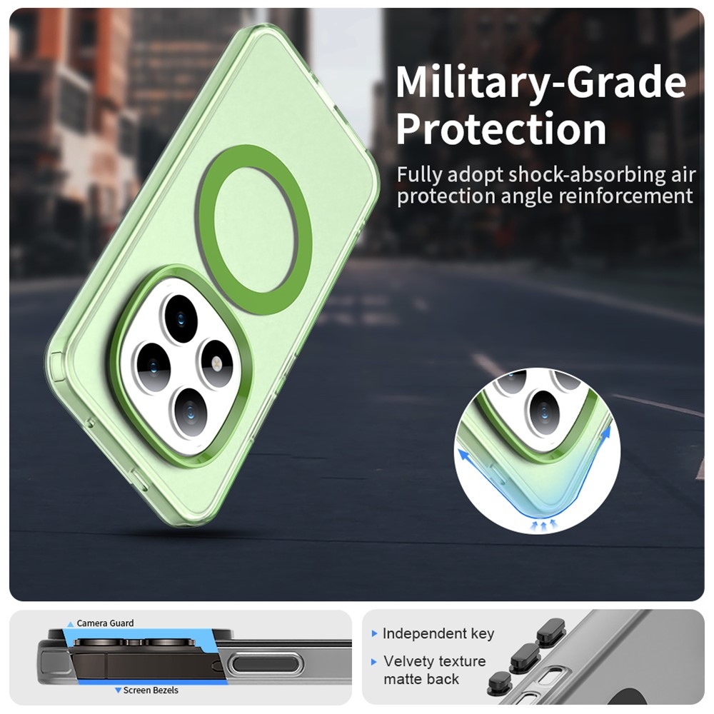 Candy zselés tok MagSafe-val a Xiaomi Redmi Note 15 Pro+ 5G számára - zöld