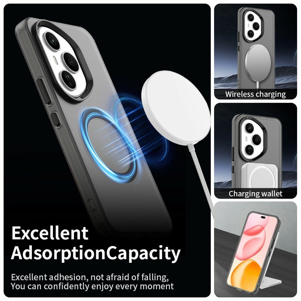 Candy zselés tok MagSafe-val a Honor 400 Pro-hoz - fekete