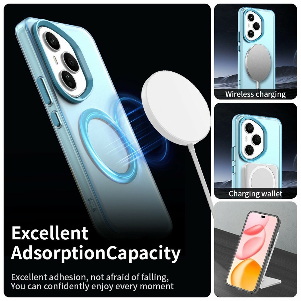 Candy zselés tok MagSafe-val a Honor 400 Pro-hoz - kék