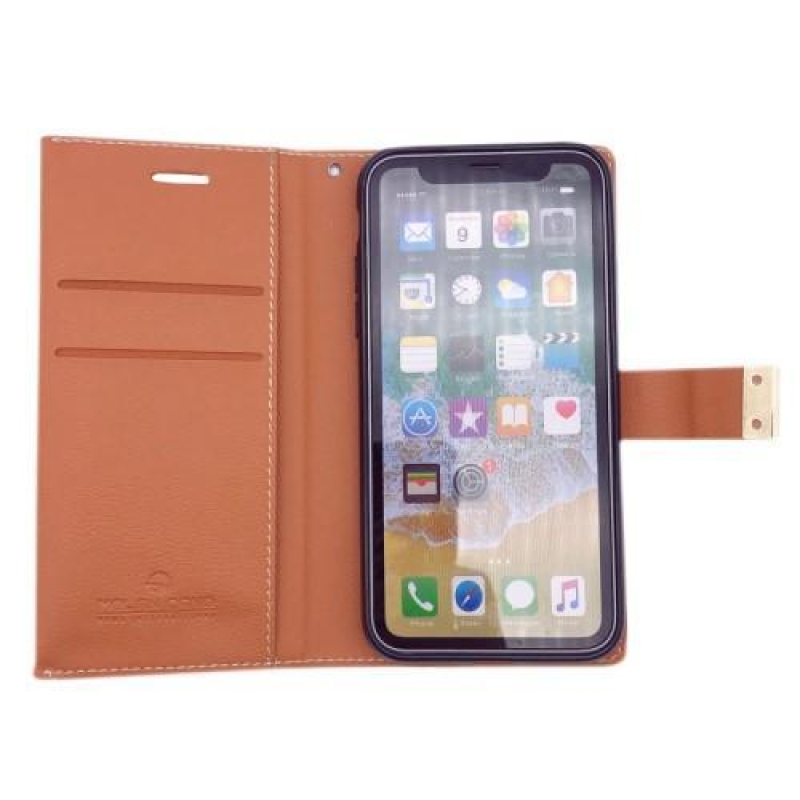 Cano PU bőr tok iPhone X készülékhez - barna