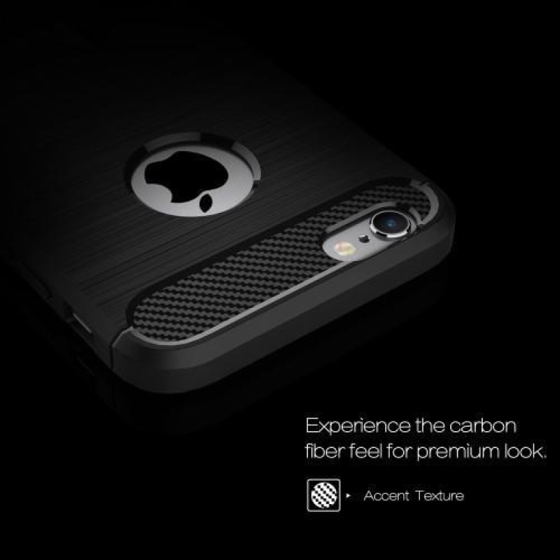 Carbo tartós zselés tok csiszolással iPhone 6 Plus és iPhone 6s Plus készülékhez - piros színű