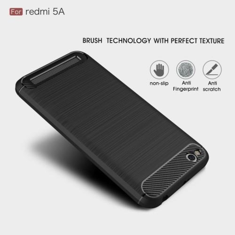 Carbo tartós zselés tok csiszolással Xiaomi Redmi 5A - fekete