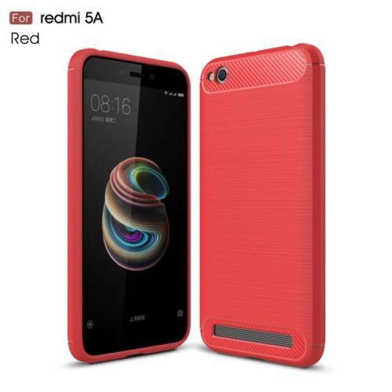 Carbo tartós zselés tok csiszolással Xiaomi Redmi 5A - piros