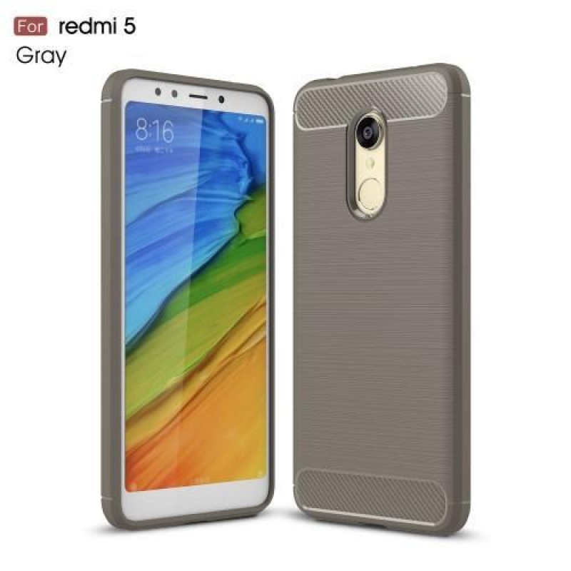 Széngél ellenálló tok textúrával a Xiaomi Redmi 5-re - szürke