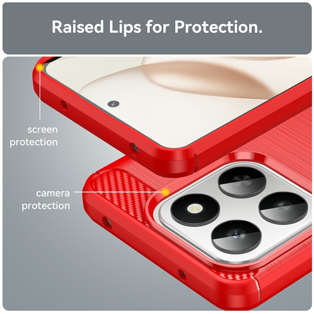 Szénálló zselés tok a Honor 400 Smart 5G/4G/Honor X7d készülékhez - piros színű