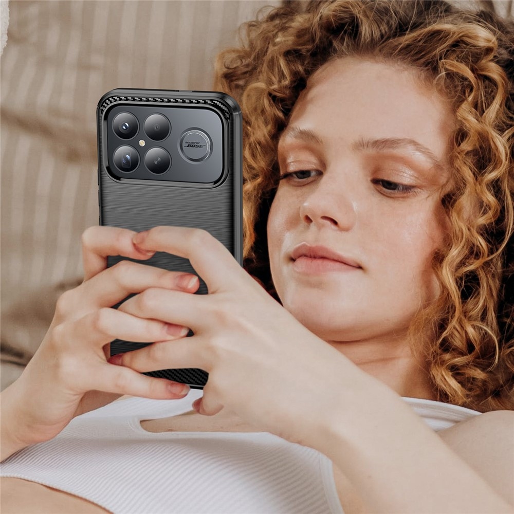 Szénálló zselés tok a Xiaomi Poco F8 Ultra 5G készülékhez - fekete