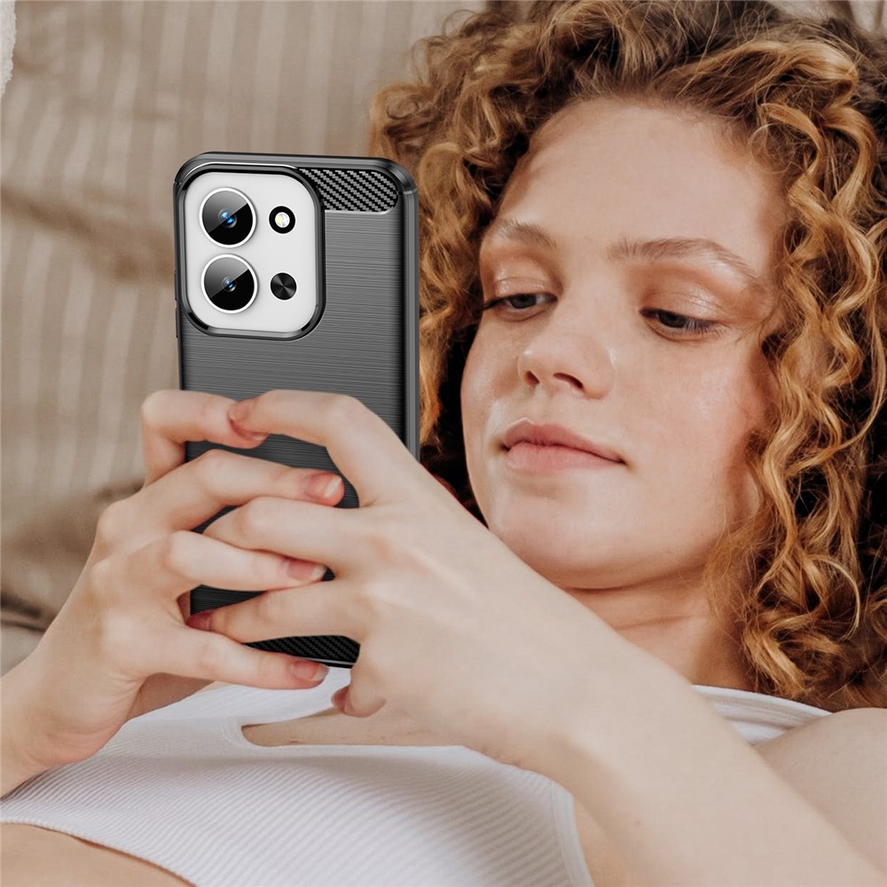 Szénálló zselés tok Xiaomi Redmi 15C 4G (171mm)/Poco C85 4G (171mm) - fekete