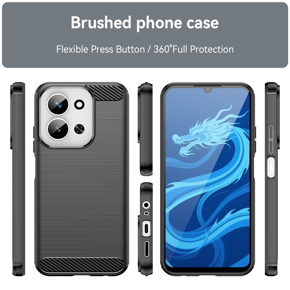 Szénálló zselés tok Xiaomi Redmi 15C 4G (171mm)/Poco C85 4G (171mm) - fekete