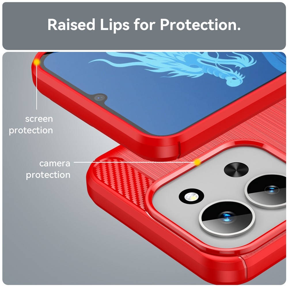 Szénálló zselés tok Xiaomi Redmi 15C 4G (171mm)/Poco C85 4G (171mm) - piros