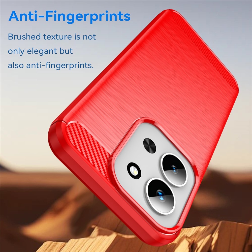 Szénálló zselés tok Xiaomi Redmi 15C 4G (171mm)/Poco C85 4G (171mm) - piros