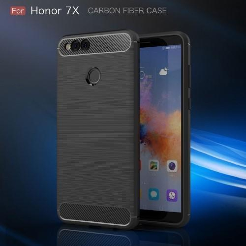 Szénálló zselés tok csiszolással Honor 7X-hez - antracit színű