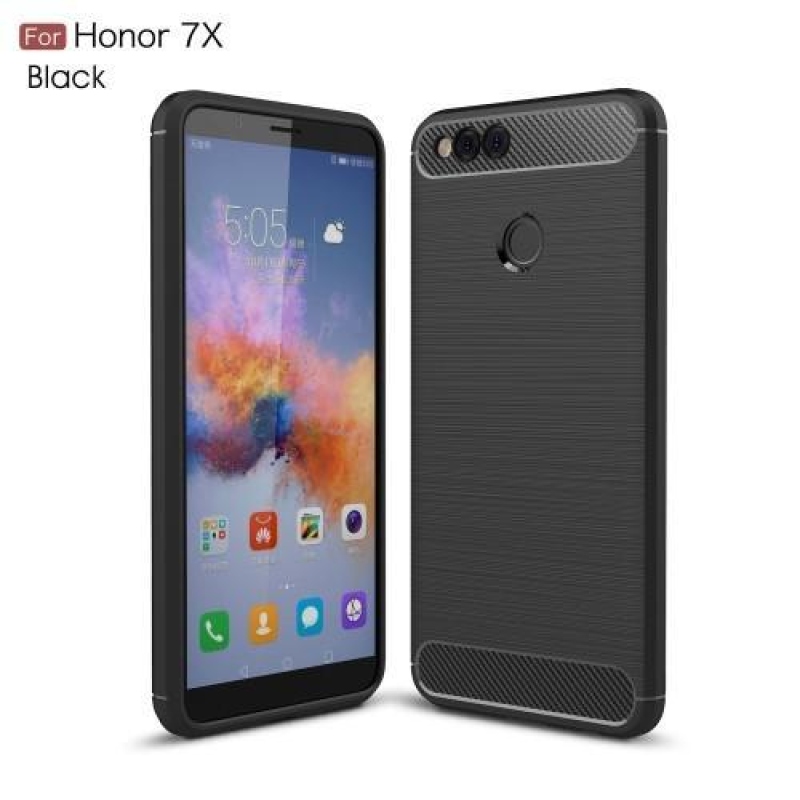 Szénálló zselés tok csiszolással Honor 7X-hez - antracit színű