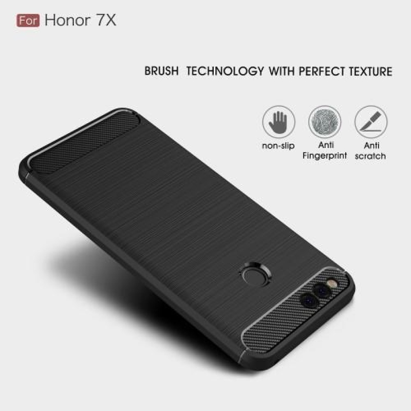 Szénálló zselés tok csiszolással Honor 7X-hez - antracit színű
