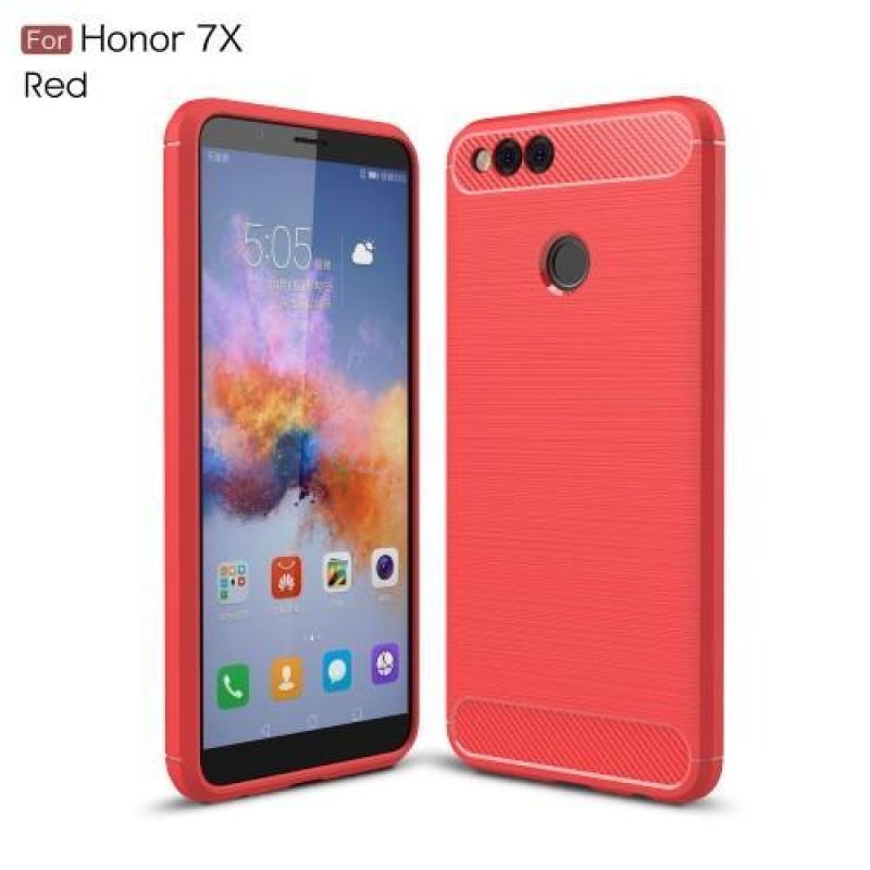 Szénálló zselés tok csiszolással a Honor 7X-hez - piros