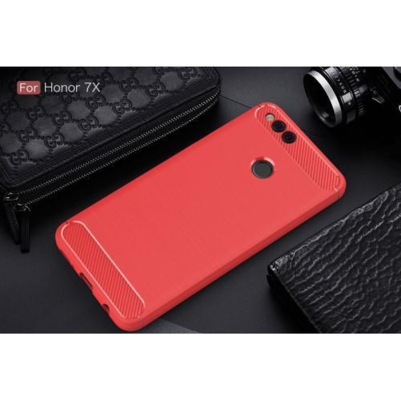 Szénálló zselés tok csiszolással a Honor 7X-hez - piros