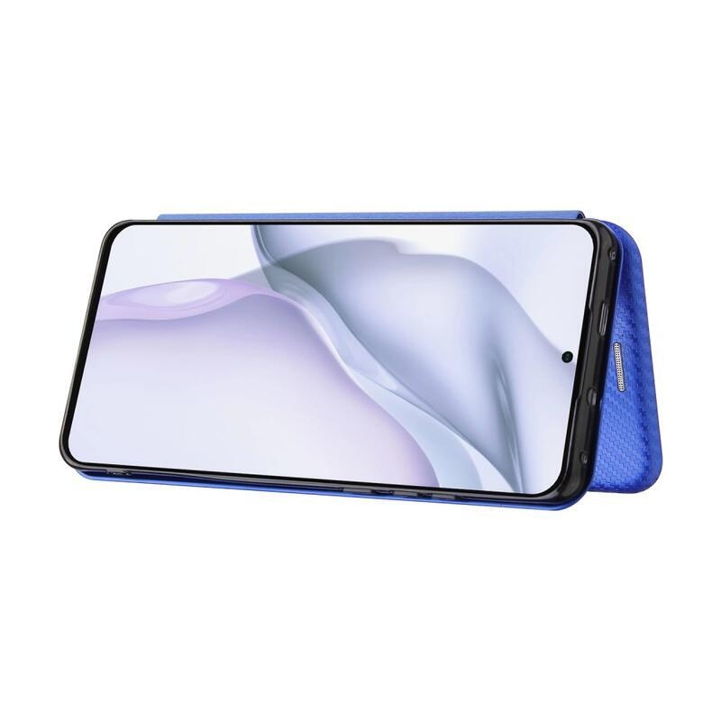 Szénszálas pénztárca tok a Huawei P50 Pro-hoz - kék