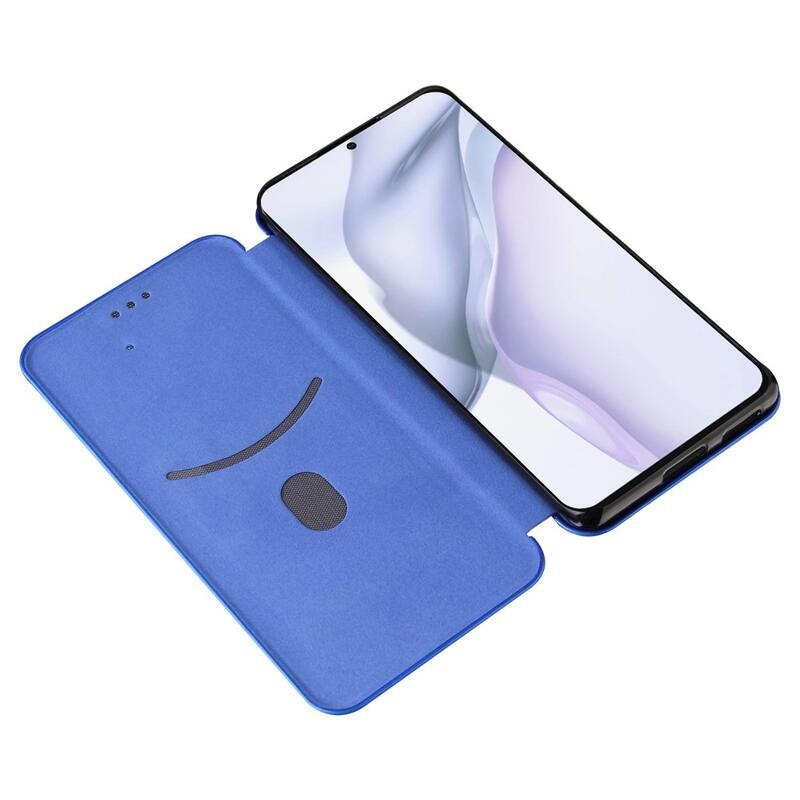Szénszálas pénztárca tok a Huawei P50 Pro-hoz - kék