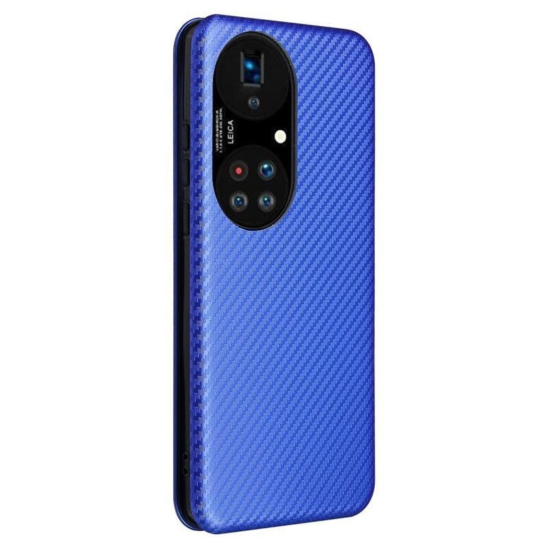 Szénszálas pénztárca tok a Huawei P50 Pro-hoz - kék