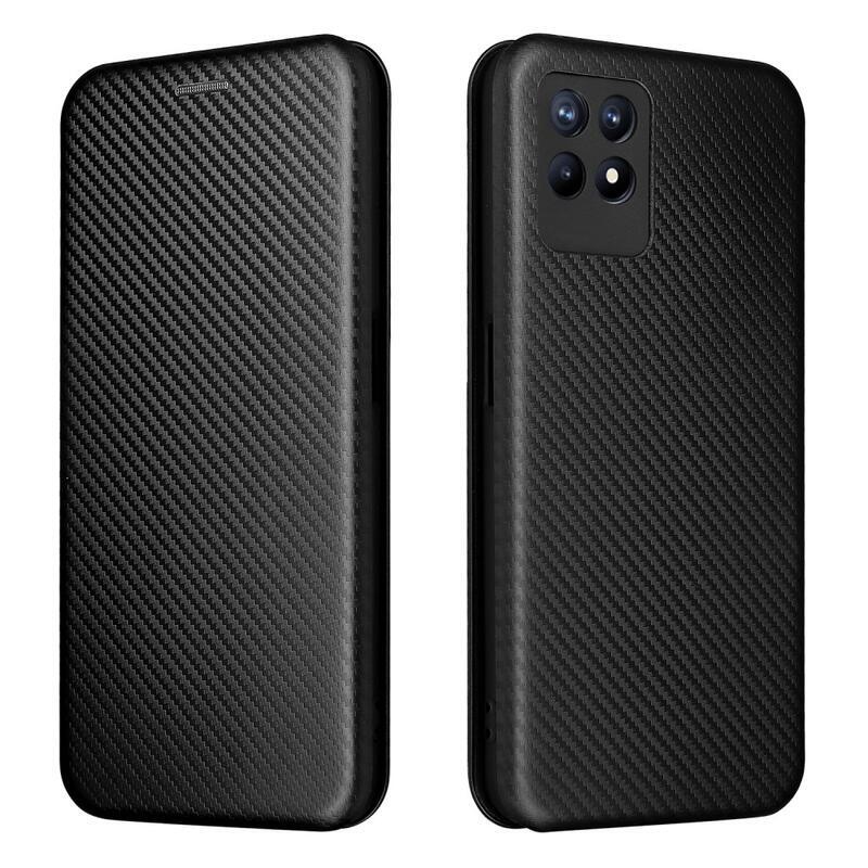 Szénszálas pénztárca tok a Realme 8i készülékhez - fekete