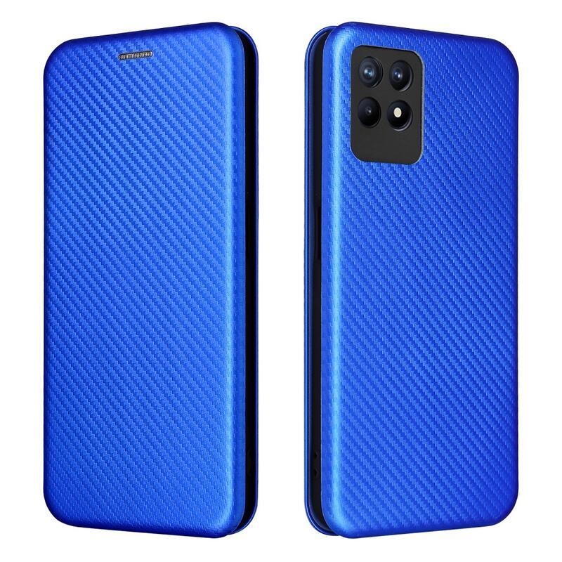 Szénszálas pénztárca tok a Realme 8i készülékhez - kék