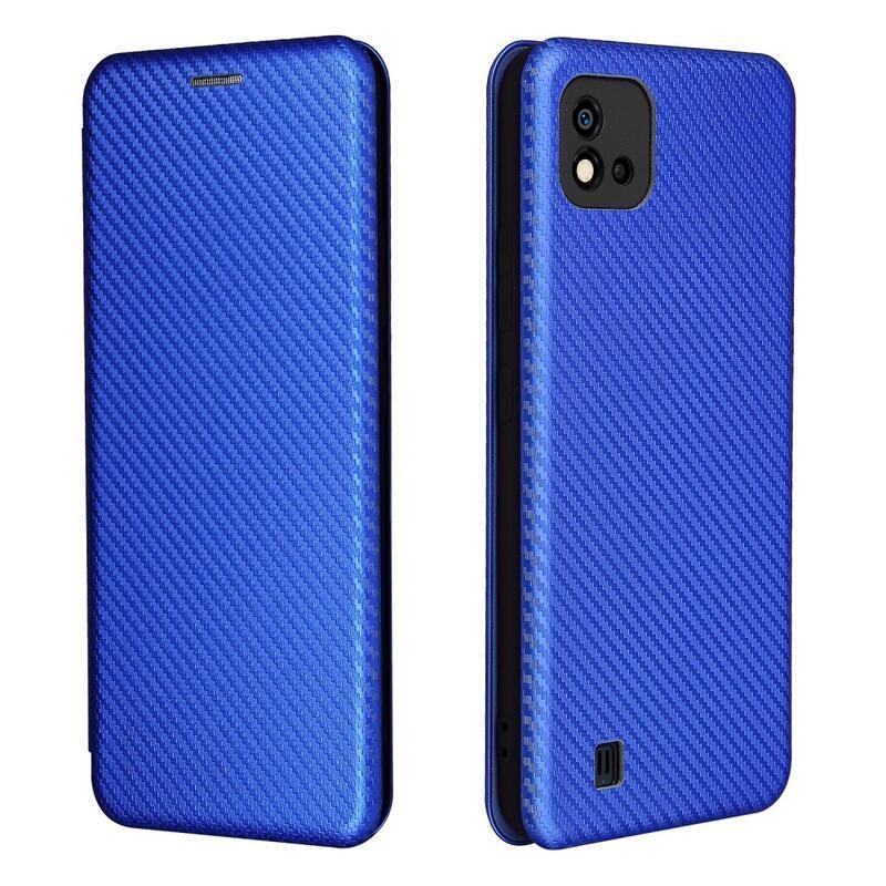 Szénszálas pénztárca tok Realme C11 (2021) - kék