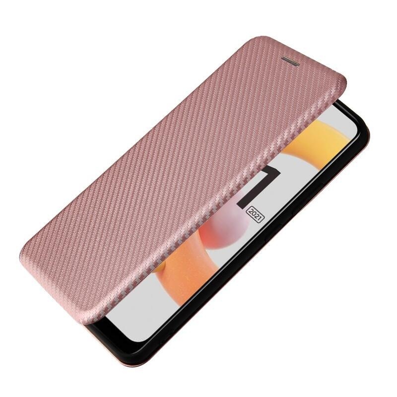 Szénszálas pénztárca tok mobilhoz Realme C11 (2021) - rózsaarany