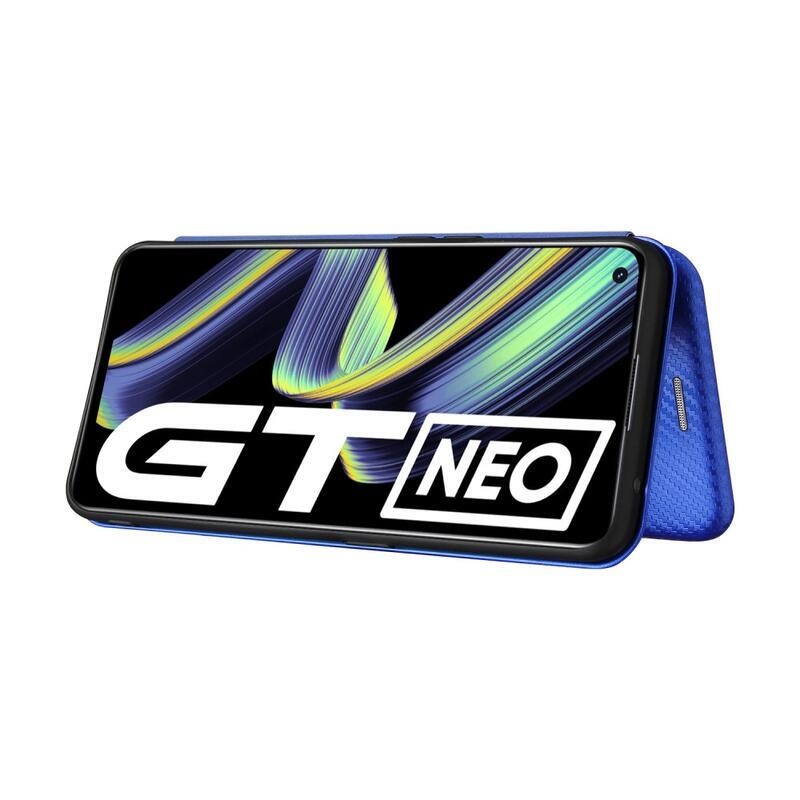 Karbon pénztárca mobiltáska Realme GT 5G - kék