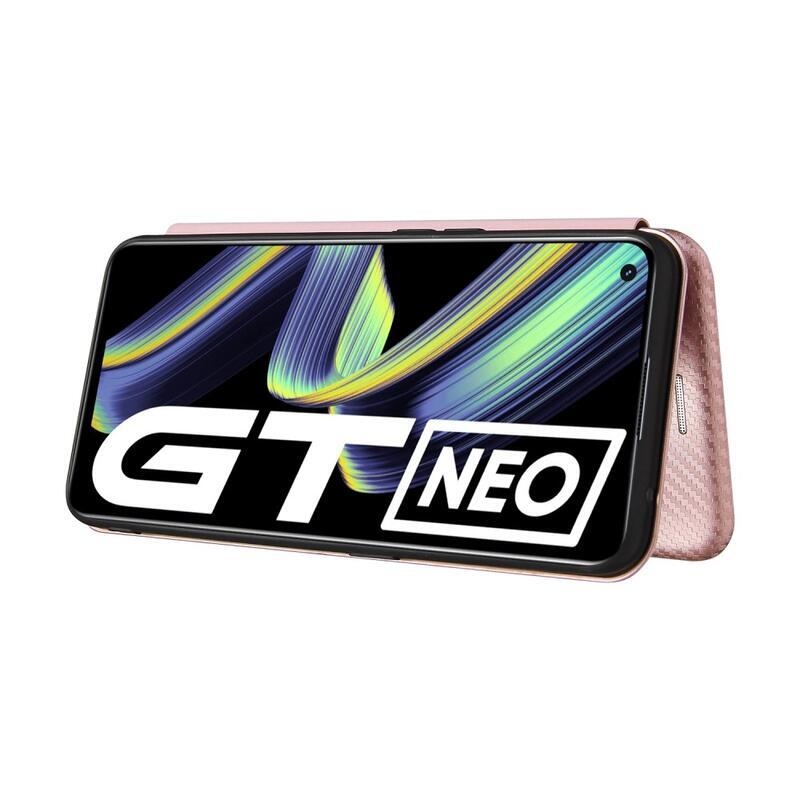Szénszálas pénztárca tok mobilhoz Realme GT 5G - rózsaarany