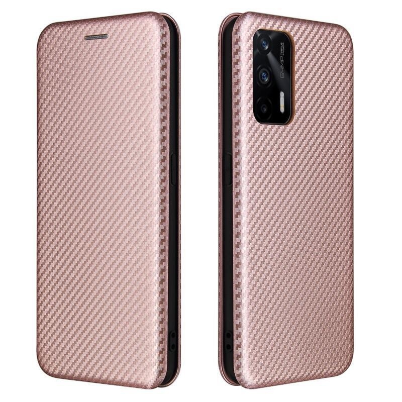 Szénszálas pénztárca tok mobilhoz Realme GT 5G - rózsaarany