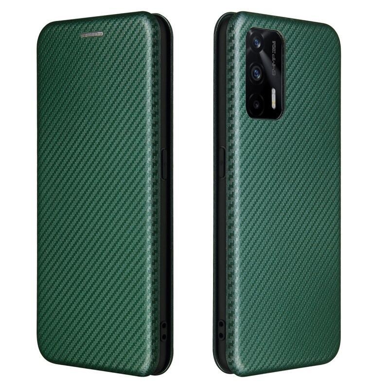 Szénszálas pénztárca tok mobilhoz Realme GT 5G - zöld
