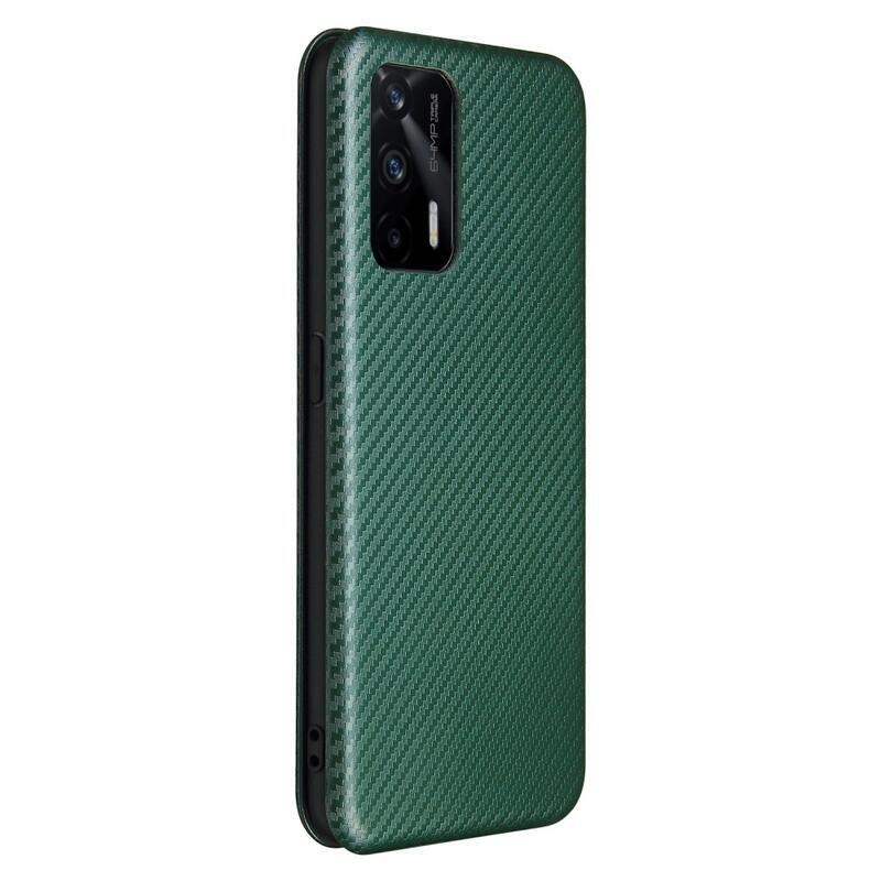 Szénszálas pénztárca tok mobilhoz Realme GT 5G - zöld