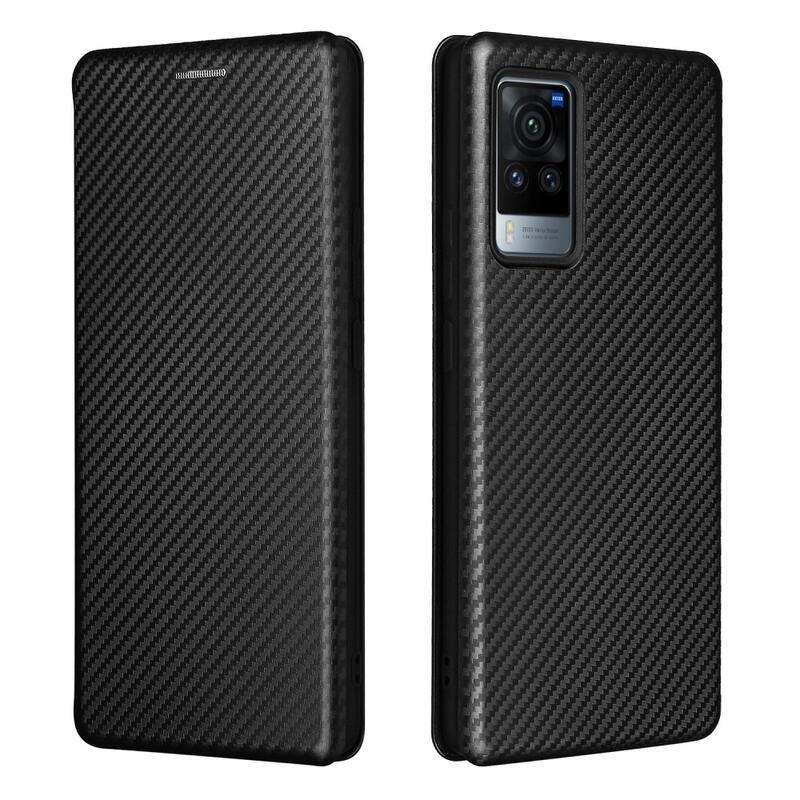 Szénszálas pénztárca tok a Vivo X60 Pro 5G készülékhez - fekete