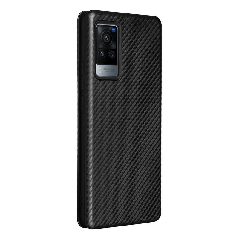 Szénszálas pénztárca tok a Vivo X60 Pro 5G készülékhez - fekete