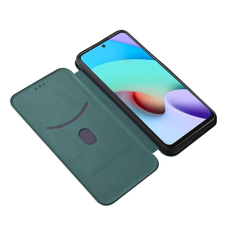 Szénszálas pénztárca tok Xiaomi Redmi 10/Redmi 10 (2022) - zöld
