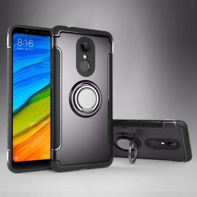 Szénszálas textúrájú hibrid tok Xiaomi Redmi 5 - szürke