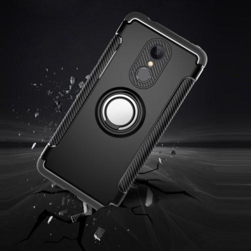 Szénszálas textúrájú hibrid tok Xiaomi Redmi 5 - sötétkék
