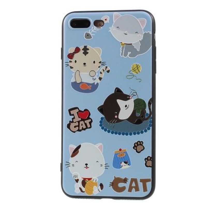 Cartoo zselés tok motívummal iPhone 8 Plus és 7 Plus készülékhez - szerelmes macska