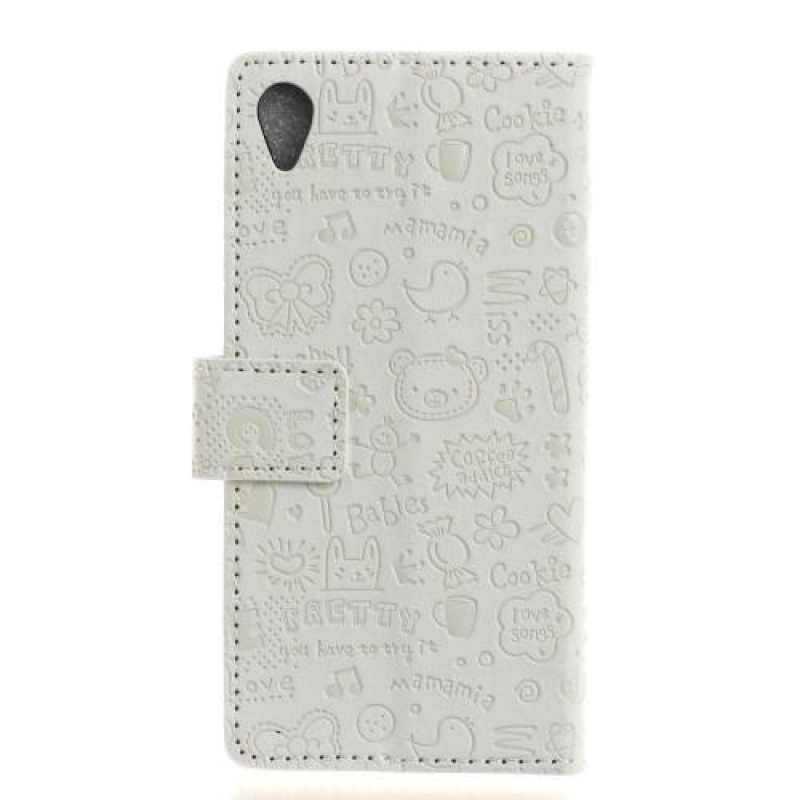 Cartoo pénztárca tok Sony Xperia X-hez - fehér