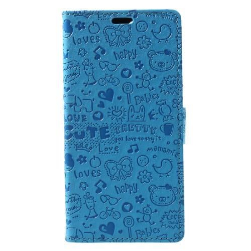 Cartoo PU bőr borítás Honor 7X - kék